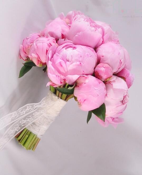 Buchet de Mireasa cu Bujori Roz